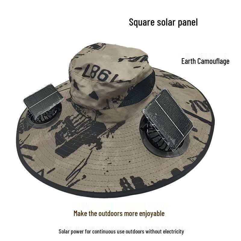 Solar Fan Cooling Bucket Hat