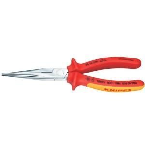 Pince demi-ronde avec tranchants - Chromée - 200mm - 1000V