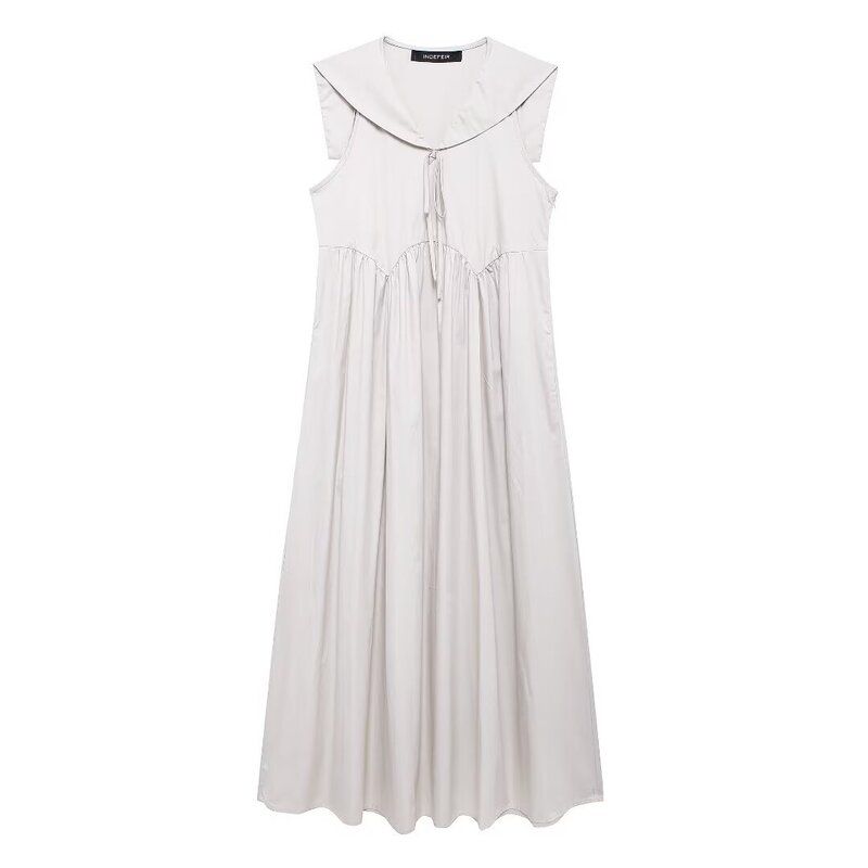 Fashion Wind 2024 New Fall Women's Clothing Easiest for Match Bowknot Decoration Midi Skirt Mid Length Long Length Dress 4764808