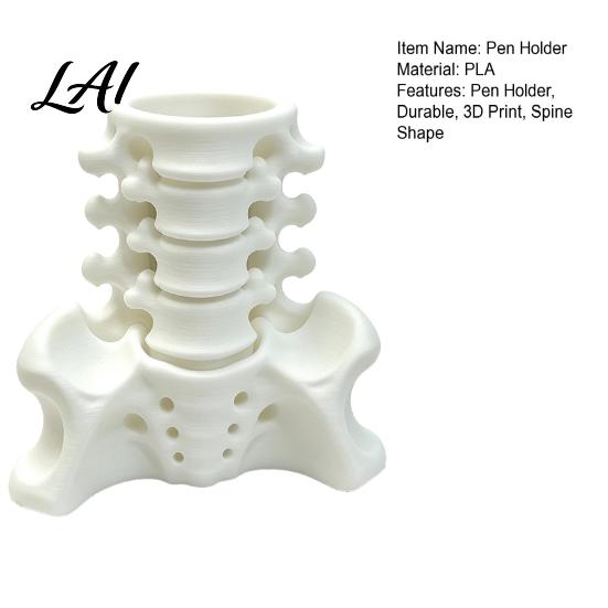 Unique Office Accessories Simulated Spine Pen Desktop Organizer Skeleton Holder Creative Durable Novelty Container PLA 3D Printed Anatomy