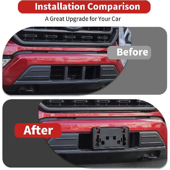 Front License Plate Holder Compatible with 2021 2022 2023 Ford F150, Outside Front License Plate Bracket Exterior Accessories(Black)(NOT fit 2024