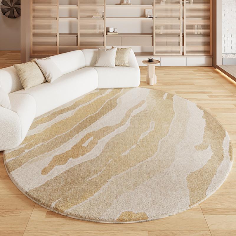 

Кремовый стиль Украшение гостиной Круглый ковер Легкие роскошные ковры для спальни Пушистый мягкий ковер для кабинета Толстый плюшевый коврик для пола в гостиной 80x80CM