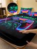 1 Simple Modern Game Handle Digital Printed Frosted Fitted Sheet,bedroom Printed Bed cover,bedding(No Pillowcase)