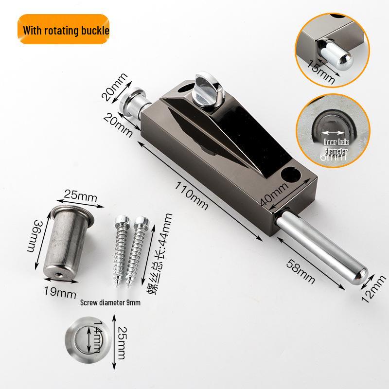 Zăvor cu cârlig din aliaj de aluminiu pentru podea și ușă rotativă din lemn