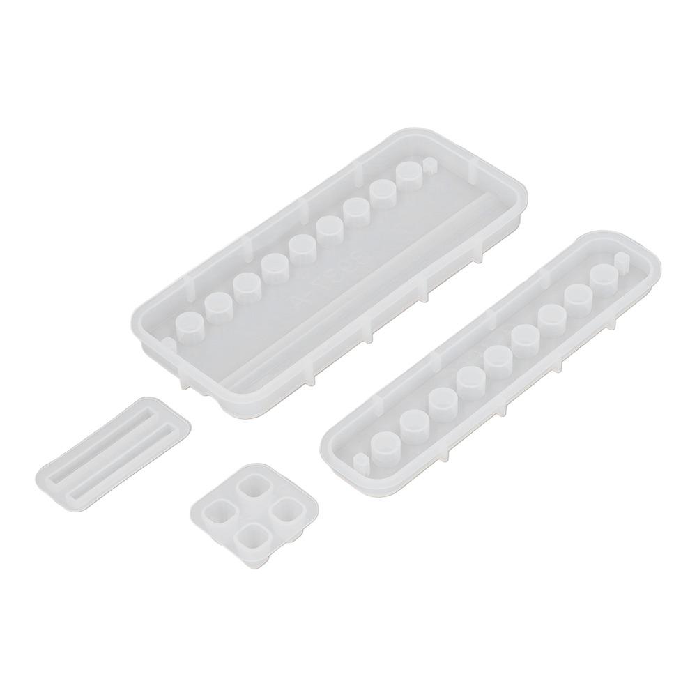 4pcs Soft Tear Resistant Pen Holder Mold Easy Demoulding Desktop Organizer Mold For DIY Crafts