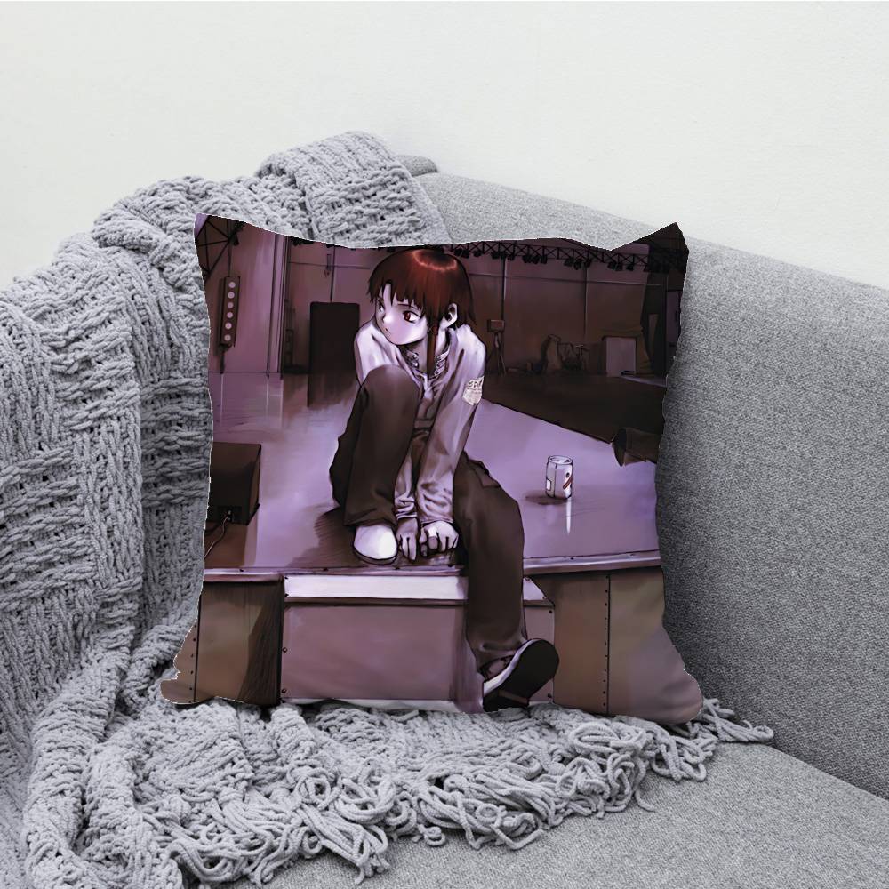S-Serial Experiments Lain Pillowcases Bedroom Living Room Sofa Home Decor Polyester Cushion Cover with Zipper