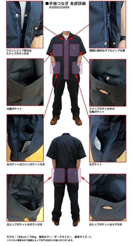 Dickies 33999 Short Sleeve Size XL Black Coverall, (XL R), [Product Code]