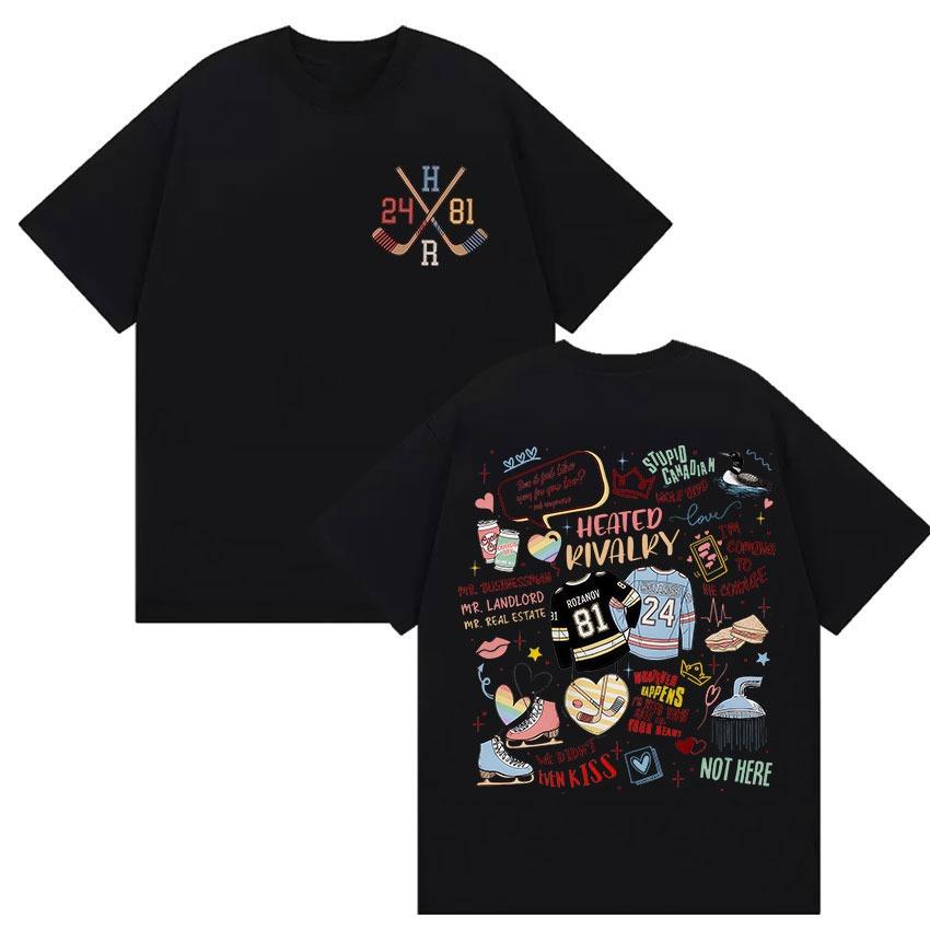 

Shane Hollander 24 Ilya Rozanov 81 T Shirts Movie Heated Rivalry Vintage Graphic Tshirt Men Women Oversized Cotton Tees 4XL