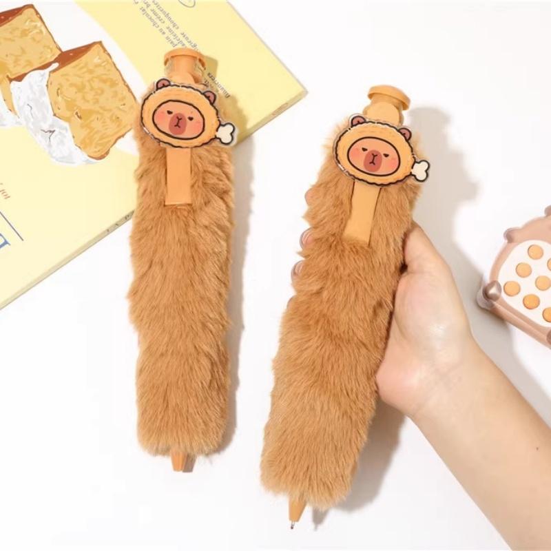 1pcs Jumbo Fluffy Roller Ball Pen 1.0mm Ballpoint Black Color Ink for Writing Office School