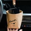 Portable Vehicle Organizer Bear Shaped Kraft Paper Storage Bag  Small Rubbish Storage