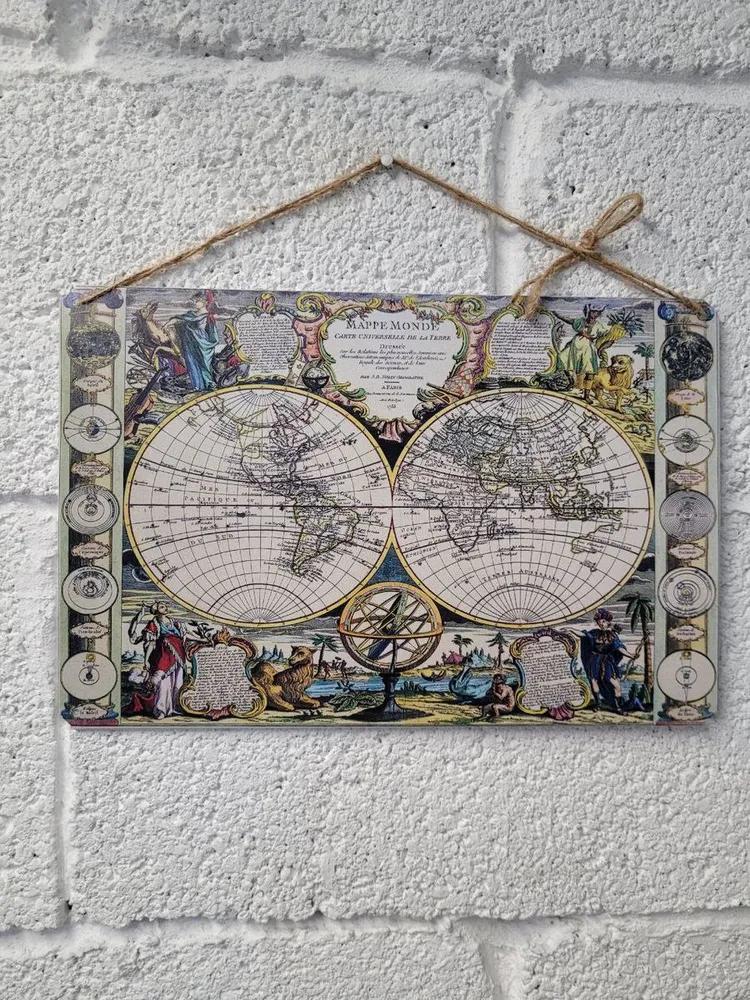 Middle Earth Map Lord of the Rings Tin Sign, Vintage Fantasy Metal Wall Art