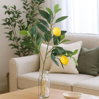 Green Leaves Artificial Lemon Branch Lifelike Handmade Artificial Orange Fruits Realistic Plastic Fruit Fake Fruit Props Hotel