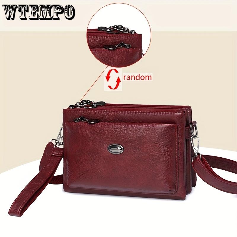 Soft Faux Leather Crossbody Bag, Retro Wristlet Handbag, Fashion Clutch Purse For Women