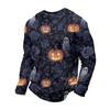 Men's Halloween Print Round Neck Long Sleeve T-Shirt