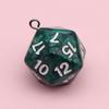 20-Sided Pearl Acrylic Dice Shaker Bag Keychain Pendant for DIY Jewelry