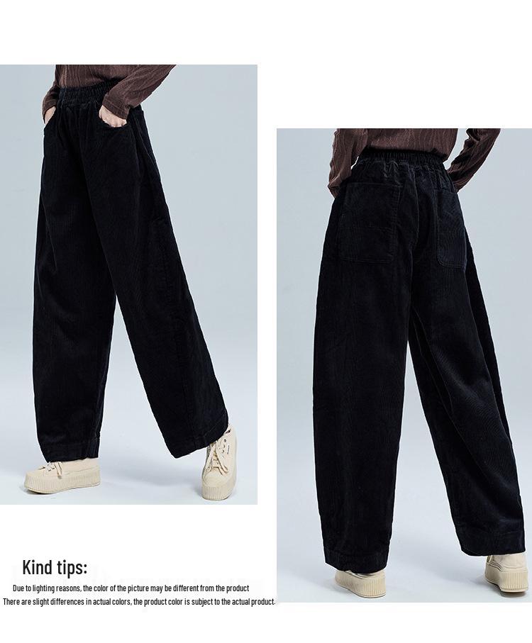 Damen Cord-Schlaghose mit hoher Taille - Frühling/Herbst Lässige lockere Passform