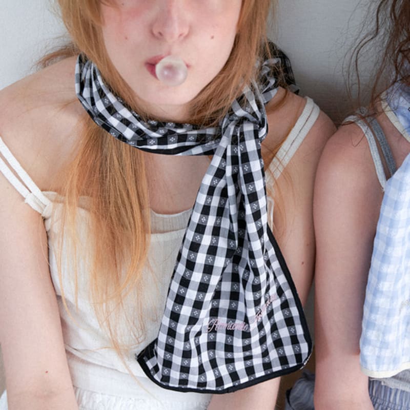 

OVLA gingham wide kercheif_3color KE005 black