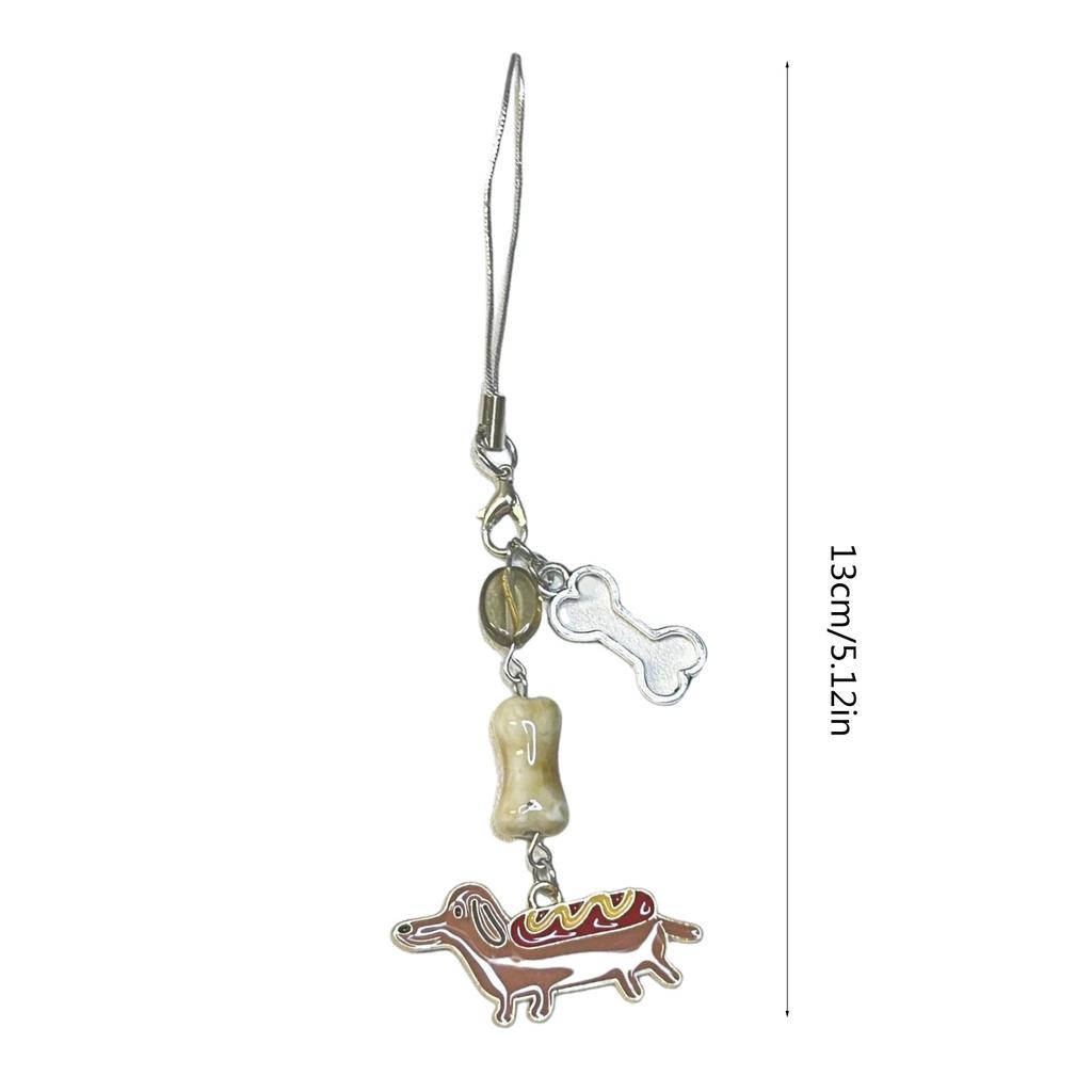 Cute Dachshund Dog Charm Phone Chain Trendsetting Sausage Dog Phone Chain Lanyard for Adding Personality To Devices