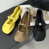 Fashion Retro Fashion Mary Jane Shoes Women Comfort Soft Sole Casual Shoes Female Yellow Elegant Brand Flat Shoes Zapatos De Mujer