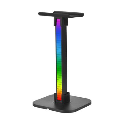 Stojan na sluchátka RGB světlo pro stolní PC herní sluchátka Spodní část Protiskluzová s porty typu C