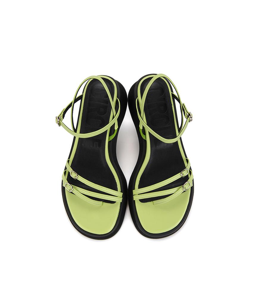 Circle Strap Platform Sandals (Lime)