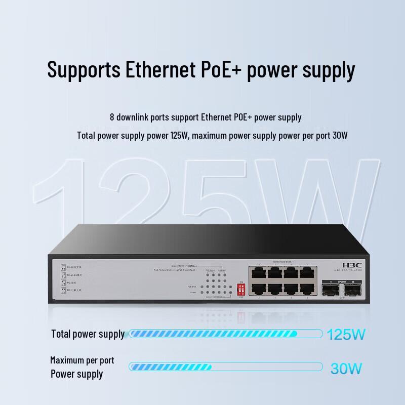 H3C S1210F-HPWR 10-Port Gigabit PoE Switch