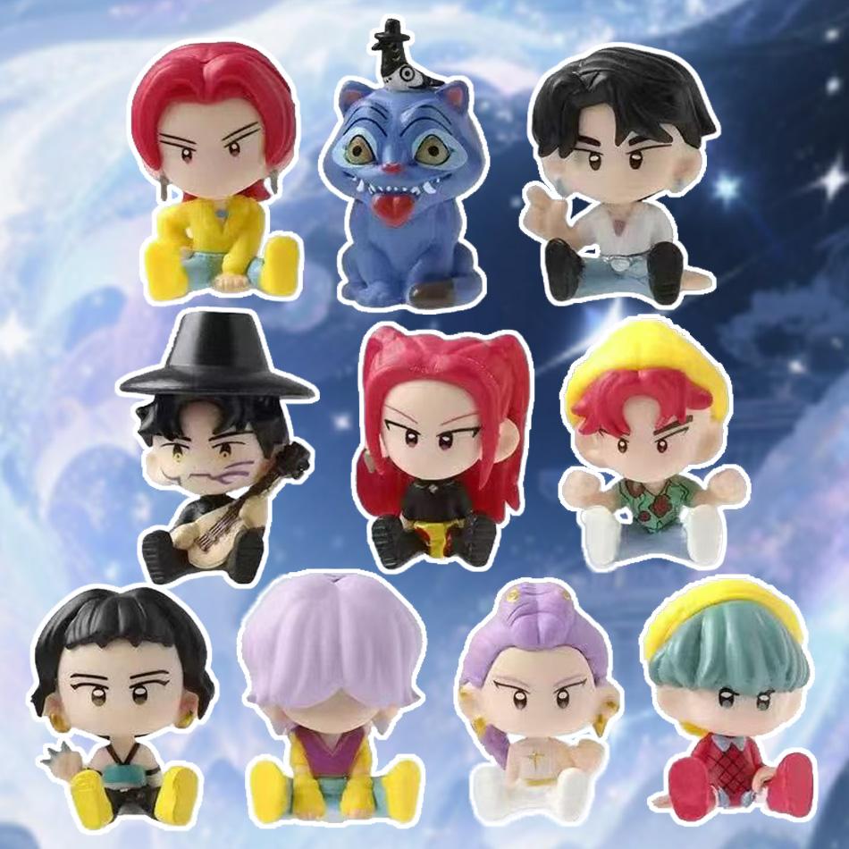 10pcs/set  Anime Kpop Demon Hunters Hunter Saja Boys High Appearance PVC Doll Boys Group Decorative Doll Christmas Gift