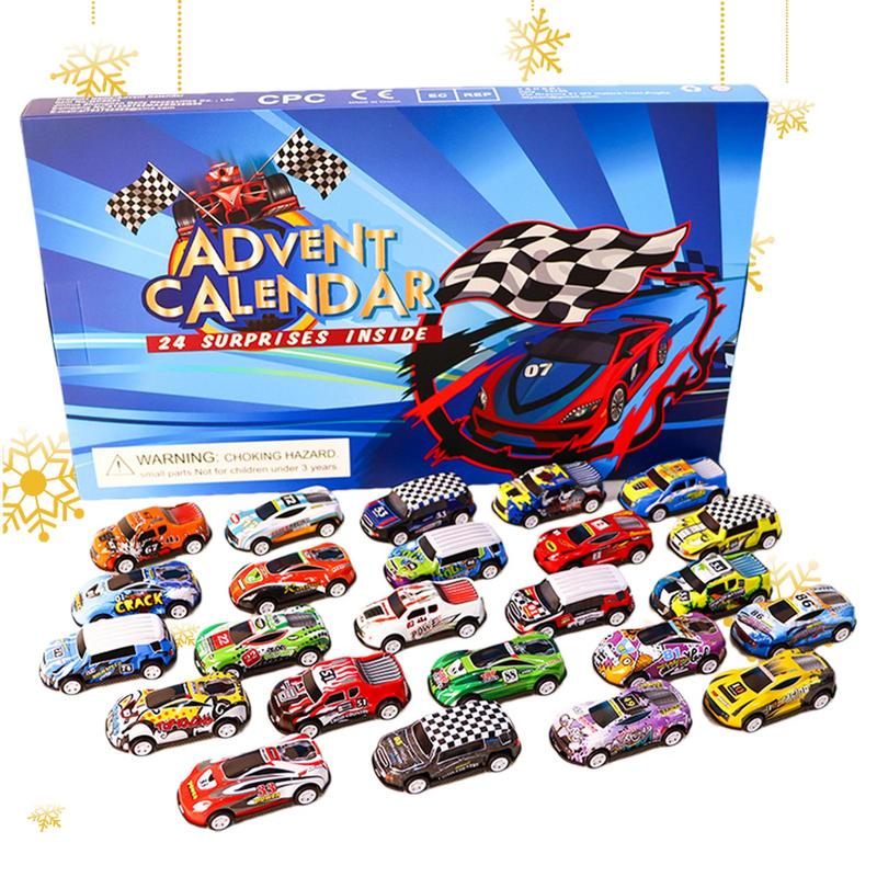 Christmas Advent Calendar Car Toys 24pcs Alloy Race Car Toys Christmas Countdown Calendar Decorative New Year Kids Gifts