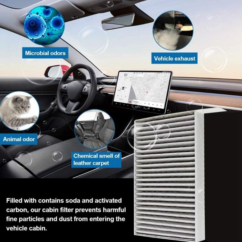 Filtro Abitacolo per Tesla Model S Filtro Aria HEPA con Carbone Attivo per Modello S 2012-2015 1035125-00-A