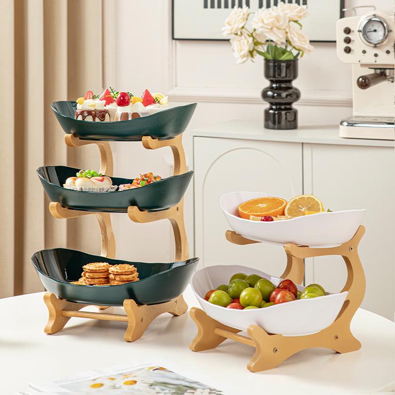 Luxury Multi-Tier Fruit & Snack Bowl for Living Room - Holds Nuts, Candies, Desserts, Dried Fruits & More