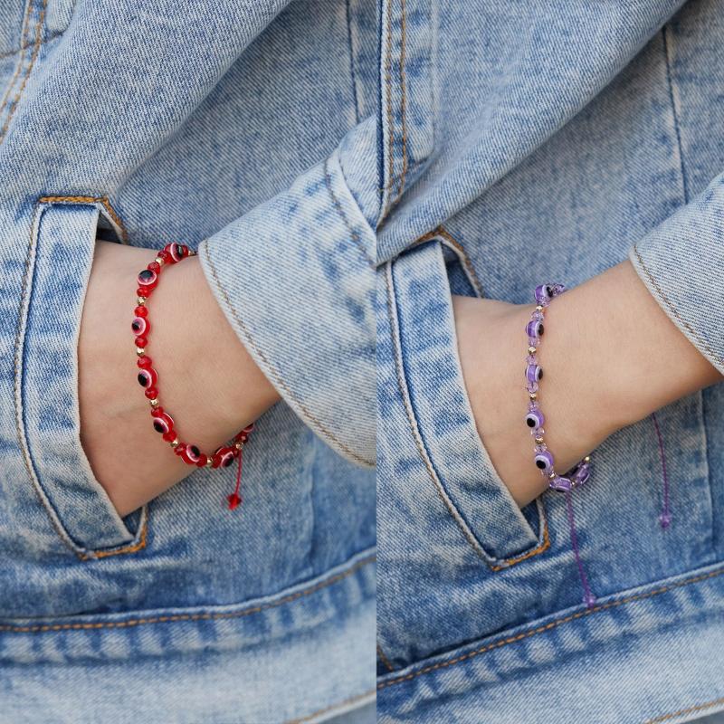 Blaue Augen Perlen Verstellbare Armbänder Türkische Glücksbringer Armbänder für Damen Herren zum Schutz und