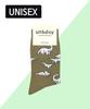 Eonbidei Unisex Dinosaur Pattern Socks - Khaki A