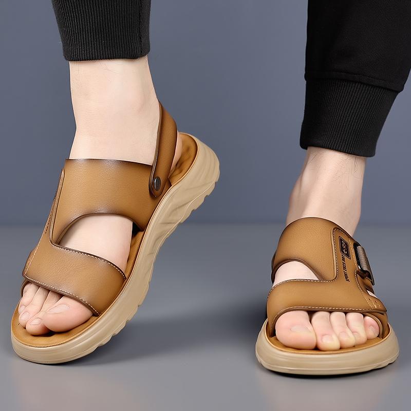 Fashion Summer Men's Comfortable Soft Soled Casual Beach Shoes Brand Fashionable and Popular Outdoor Breathable Non Slip Sleeve Sandals