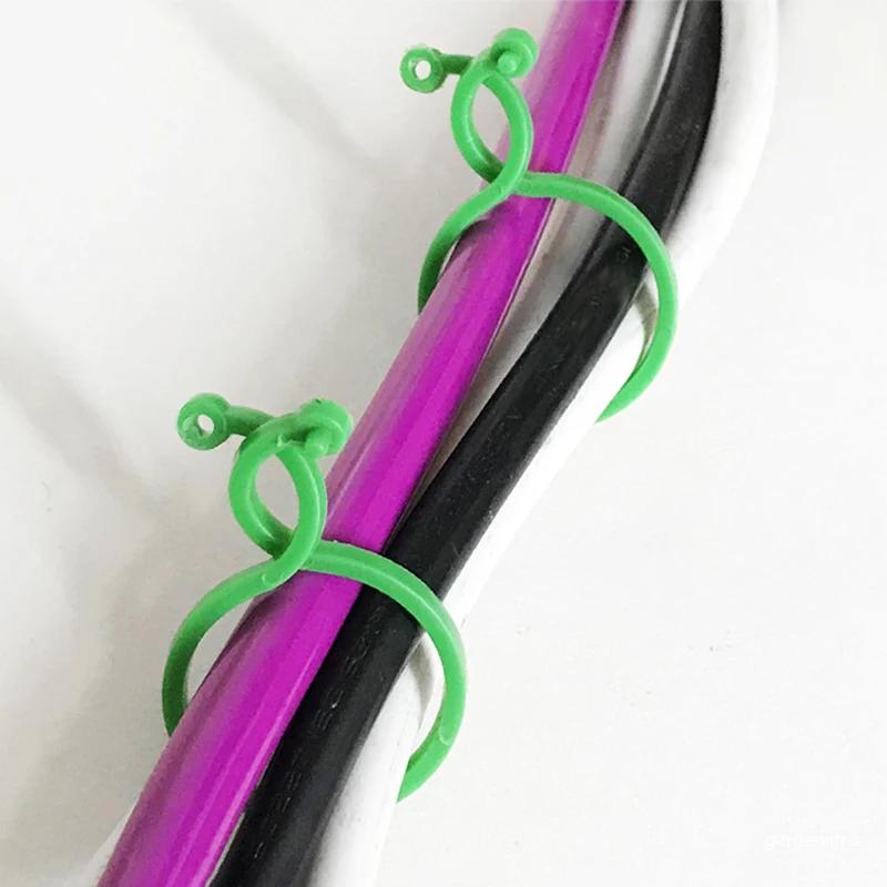 20/50/100Pcs Plastic Garden Vine Strapping Clips Tie Plant Bundled Buckle Ring Garden Tomato Grapevine Hook Plants Support Tool