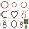 Fashion Round Heart Shape DIY Withered Branches Wreaths Craft Rattan Hoops Wooden Bare Hoop Accessories Wedding Favors