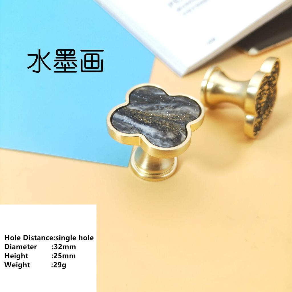 Handles Drawer Cabinet Furniture Kitchen Handles for Cabinet Knob Door Drawer Furniture Kitchen Knob Four-Leaf Clover Diamond