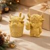 Desktop Landscaping Ornament 2Pcs Cute Highland Cow Figurine, 3D Printed Bubble Tea Statues, Handheld Drink Calf Summer Farmhouse Style Ornaments,