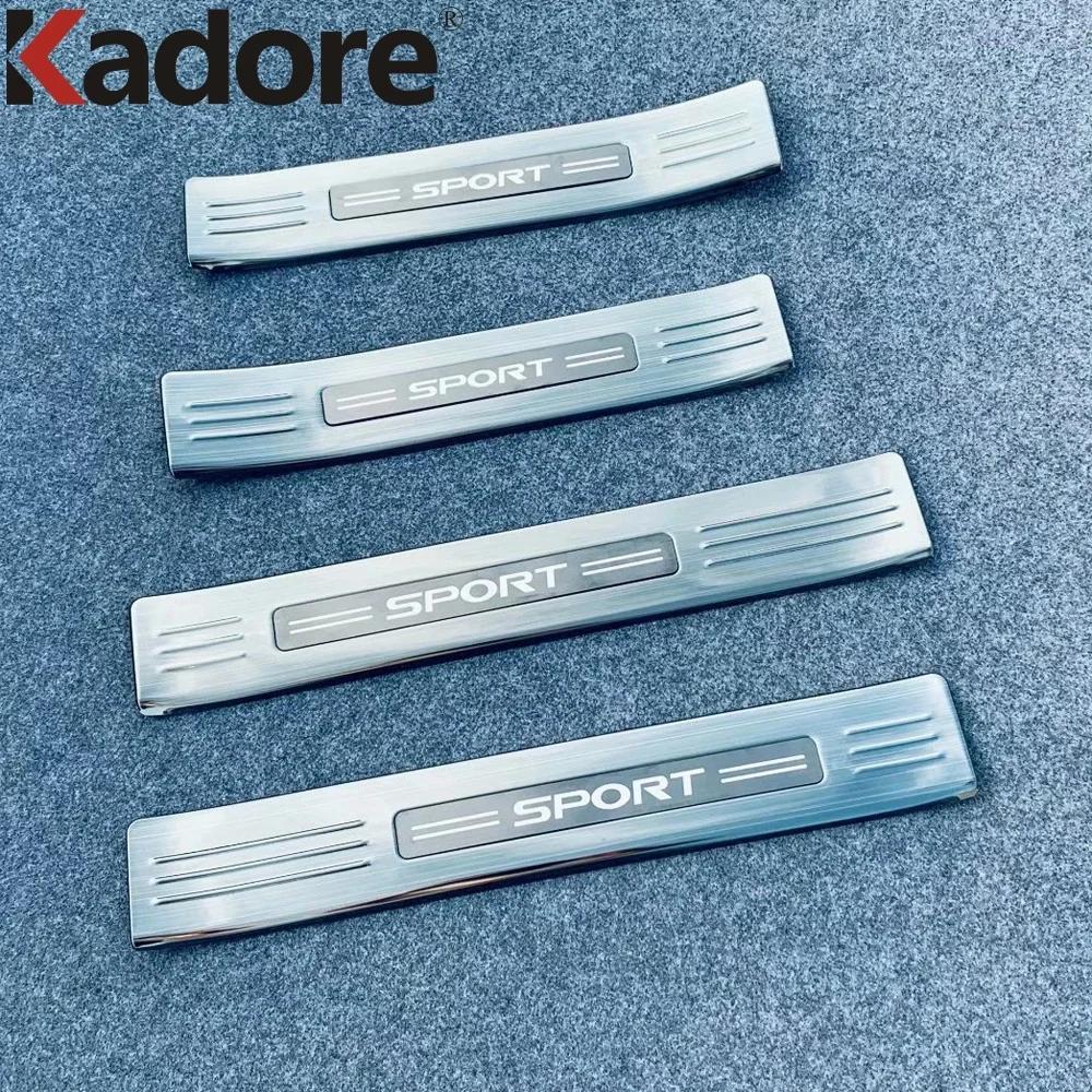 For Toyota Highlander XU70 Kluger Hybrid -2024 Steel Car Door Sill Scuff Plate Cover Trim Welcome Pedal Guard Accessories