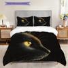 Black Cat Pattern Bedding Quilt Set Quilt Cover Pillowcase Home Decoration Birthday Gift (1 * Duvet Cover + 2 * Pillowcase, Without Core)