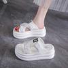 Fashion Summer Women Buckle Slippers Flip-Flops Beach Shoes Wedge Heels Slides Woman Platform Slippers Candy Colors Outside Sandals 7cm