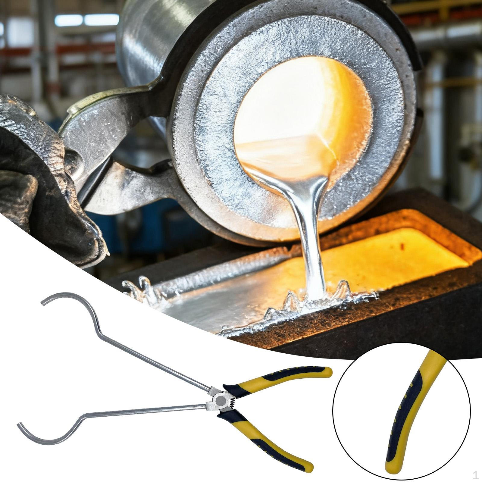 

15,4-дюймовые щипцы для плавки золота для литья металла, многофункциональный инструмент для печи для изготовления ювелирных изделий Style A