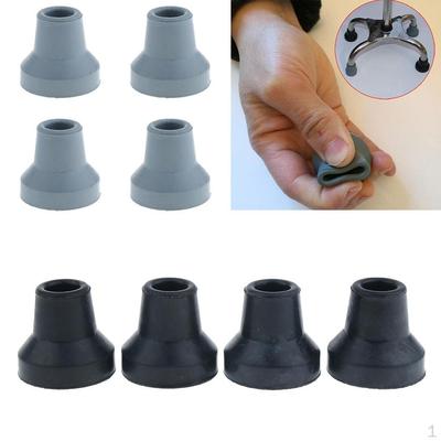 8 Pcs Walking Sticks Ferrules Canes Crutchs Pads Rubber Heavy Duty Bottom Ends, Anti-skid( Gray)