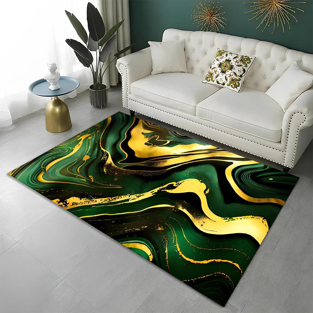 3D Colour Splendid Gold Nordic Marble Carpet Rug for Home Living Room Bedroom Sofa Doormat Decor,kid Area Rug Non-slip Floor Mat