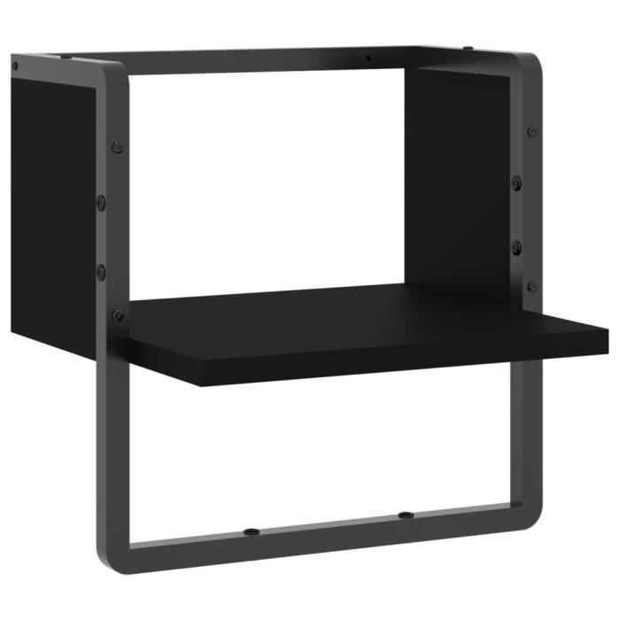 VidaXL Étagère murale avec barre noir 30x25x30 cm 836278