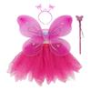 4 Stuks/Set DIY Verkleden Kinderen Hoofdband Vleugels Feest Attributen Tutu Rok Glitter Kostuum Kleding Set Fee Vleugel Meisjes
