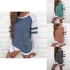 Versatile Women's Casual T-shirt Long Sleeve Striped Fashion Blouse Tops Shirt Plus Size Ideal For Everyday Wear And Special Occasions