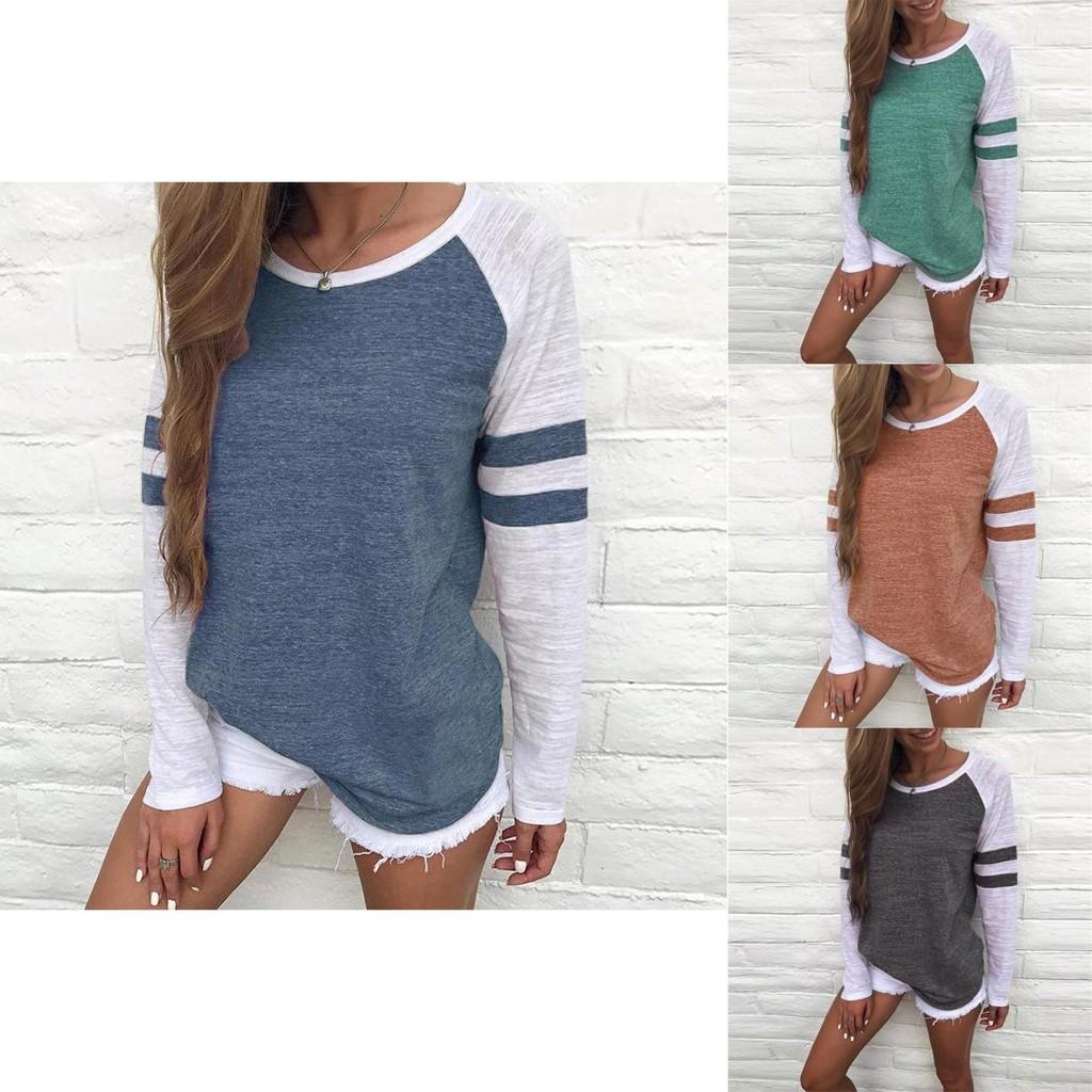 Versatile Women's Casual T-shirt Long Sleeve Striped Fashion Blouse Tops Shirt Plus Size Ideal For Everyday Wear And Special Occasions