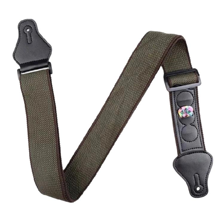 Adjustable Guitar Strap with Guitar Pick Holder for Guitar Bass 2 Inch Width Comfortable Cotton Guitar Shoulder Strap