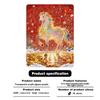 2026 Year of the Horse Irregular Puzzle Painting: Colorful Golden Horse Acrylic Desktop Ornament