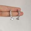 Exquisite Curved Crystal Clip Earrings for Women Simple Ear Climber Rhinestone Ear Cuffs Vintage Casual Versatile Jewelry Gift